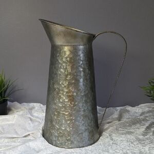 Galvanized Metal Vintage Inspired Pitcher Vase
